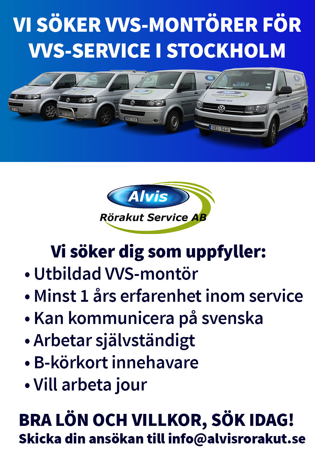 Vi söker VVS-montörer