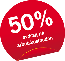 50% Rotavdrag på arbetskostnaden