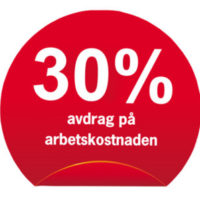 30% avdrag på arbetskostnaden med ROT-avdrag